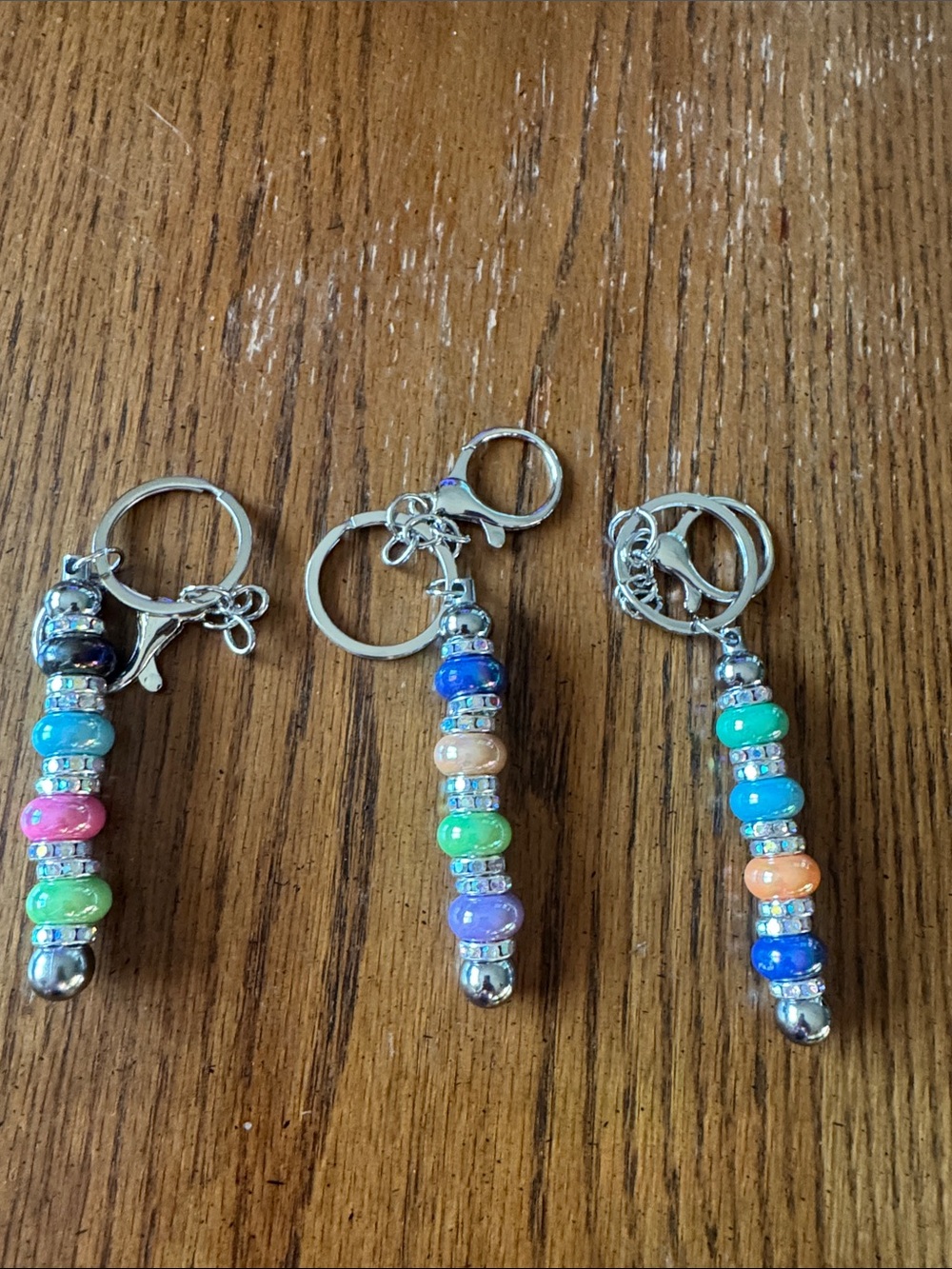 Beaded Charm Keychain - Multicolor Glass Beads